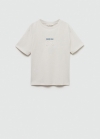 Mango Camiseta estampada algodón - Gris claro/pastel