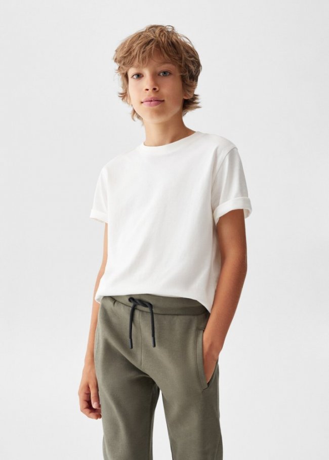 Mango Pantalón jogger algodón - Khaki