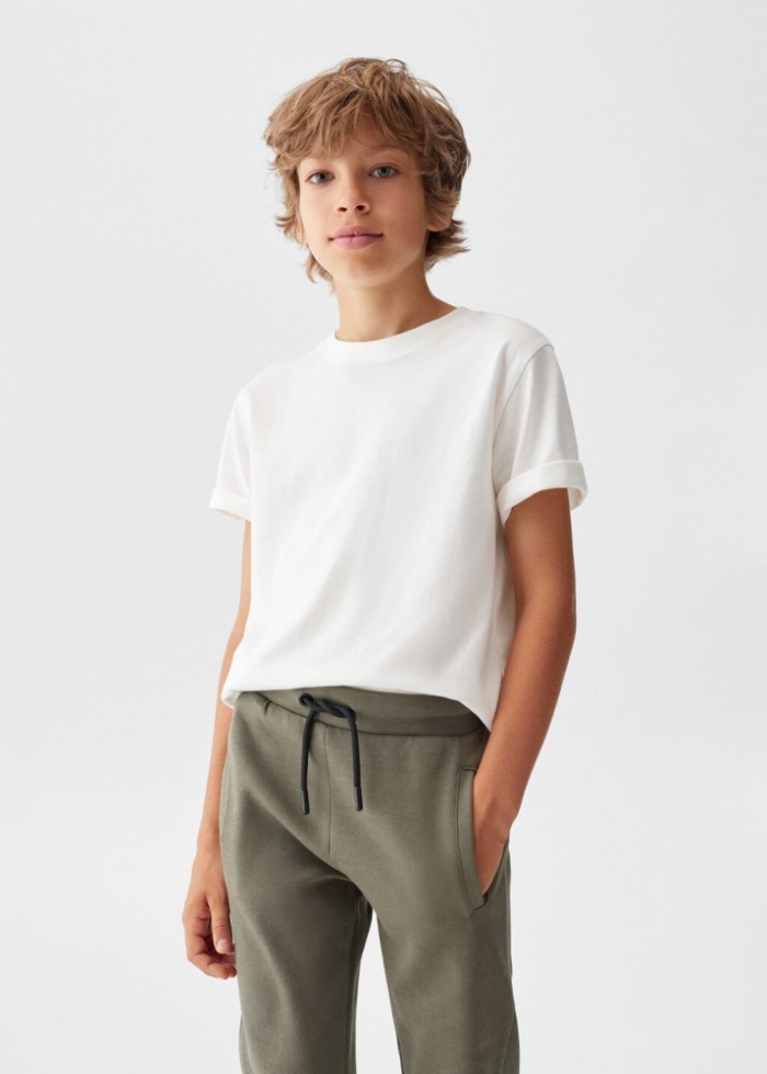 Mango Pantalón jogger algodón - Khaki