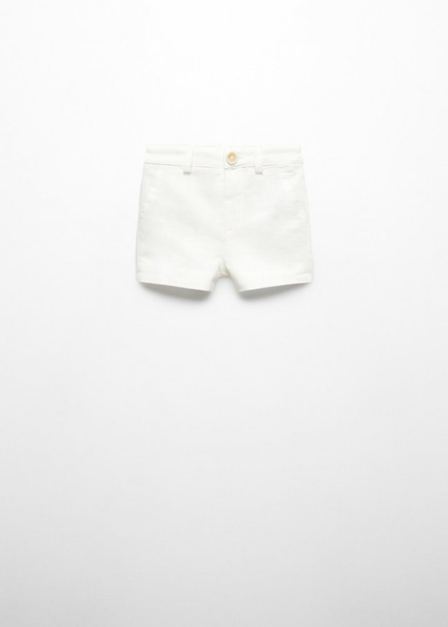 Mango Bermudas lino - Blanco