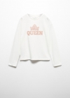 Mango Camiseta manga larga bordado - Blanco roto