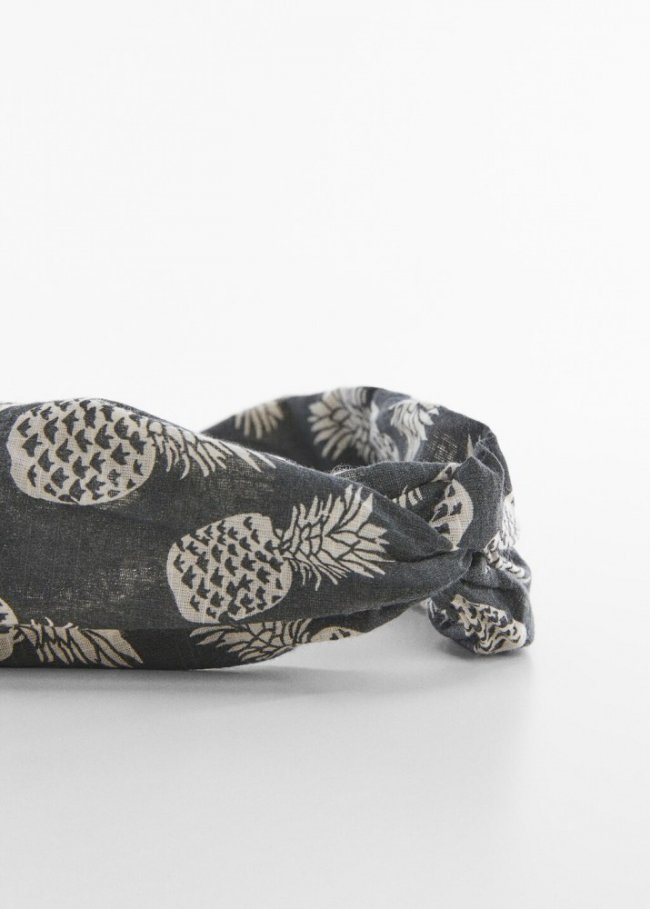 Mango Diadema algodón nudo - Negro
