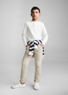 Mango Camiseta manga larga botones - Blanco roto