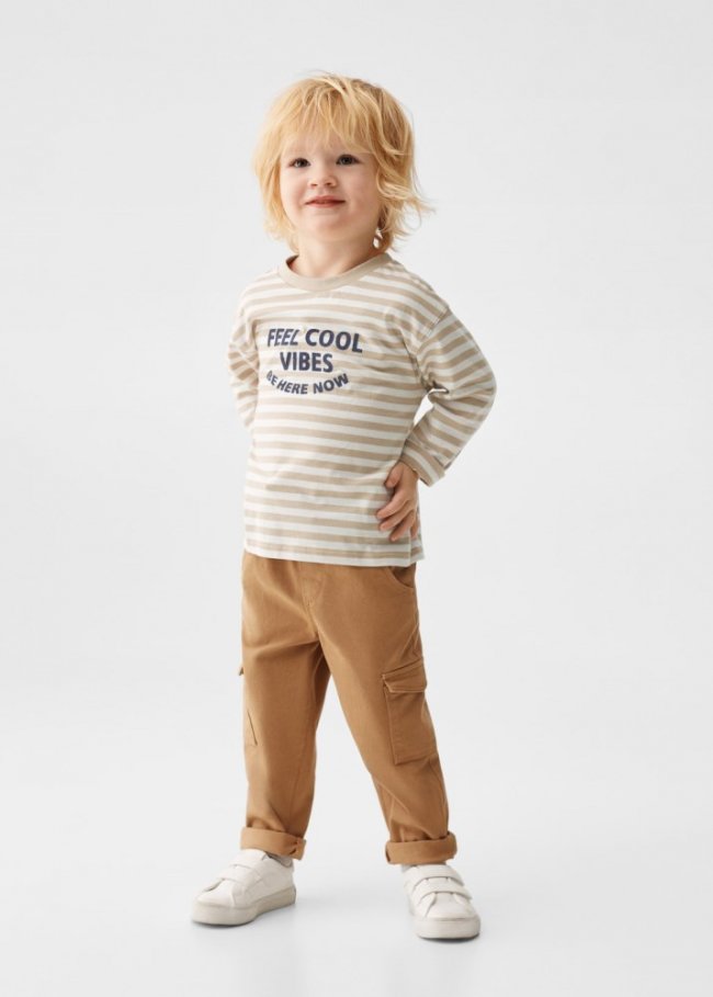 Mango Pantalón cargo algodón - Marrón tabaco