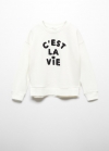 Mango Sudadera mensaje estampado - Blanco roto