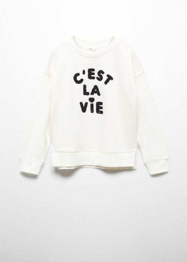 Mango Sudadera mensaje estampado - Blanco roto