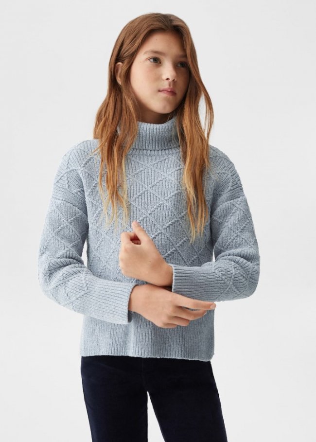 Mango Jersey punto chenilla - Azul