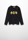 Mango Camiseta algodón superhéroe - Negro