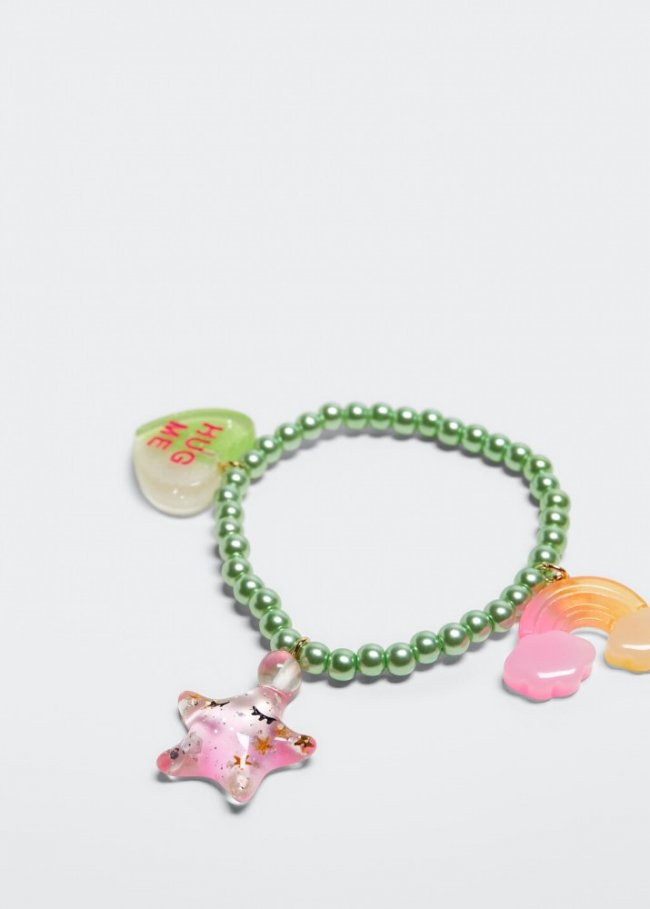 Mango Pulsera abalorios combinados - Verde pastel