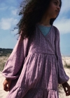 Mango Vestido estampado volantes - Morado