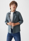 Mango Camisa regular fit cuadros - Verde oscuro