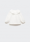 Mango Blusa textura algodón - Blanco roto