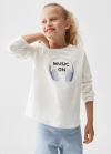 Mango Camiseta algodón estampado - Blanco