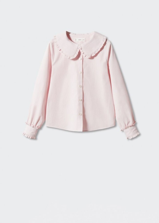 Mango Camisa cuello babydoll - Rosa