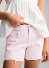 Mango Short vaquero rotos decorativos - Morado claro/pastel