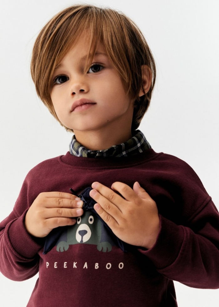 Mango Sudadera dibujo estampado - Vino