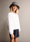Mango Blusa fruncida lazos - Blanco roto