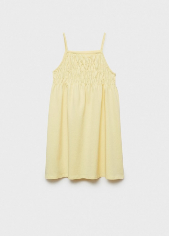 Mango Vestido detalles fruncidos - Amarillo