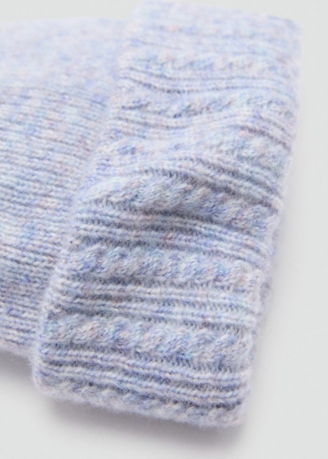 Mango Gorro punto - Lila