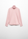 Mango Jersey cuello alto - Rosa pastel