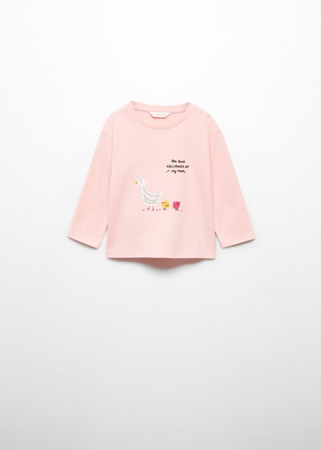 Mango Camiseta manga larga lentejuelas - Rosa