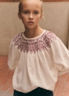 Mango Blusa detalles bordados - Crudo