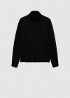 Mango Jersey cuello alto - Negro