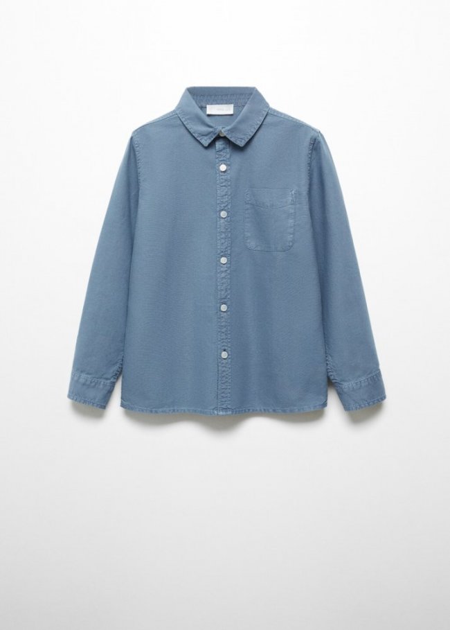 Mango Camisa regular fit algodón - Azul