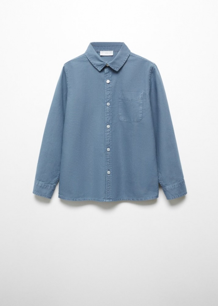 Mango Camisa regular fit algodón - Azul