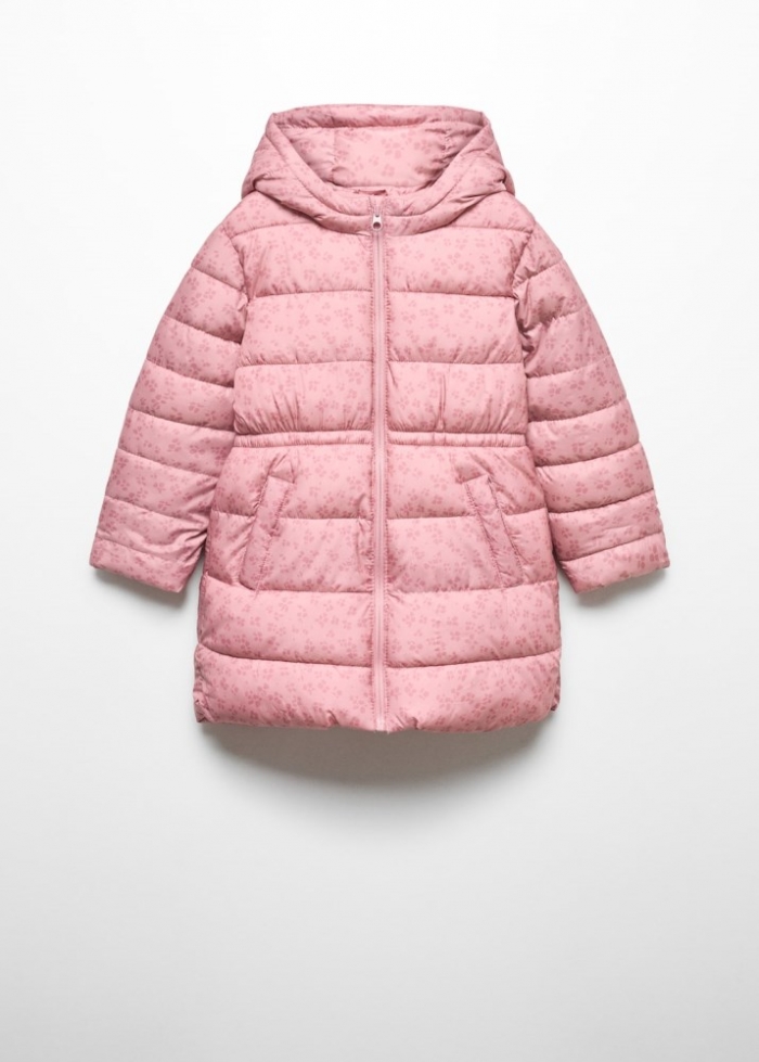 Mango Anorak largo acolchado - Rosa