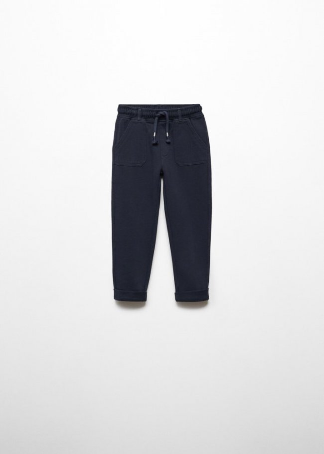 Mango Pantalón jogger algodón - Azul marino oscuro