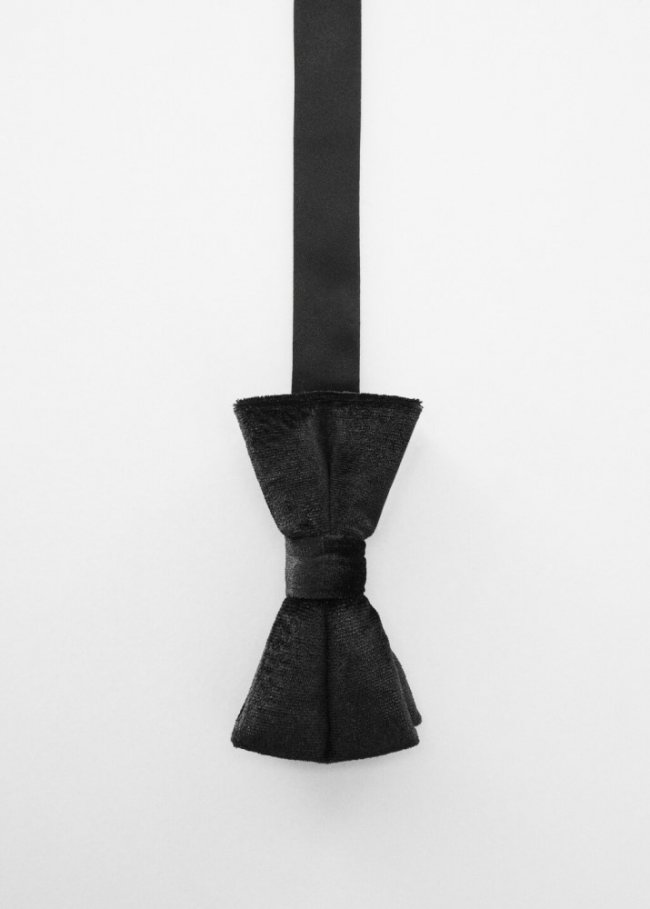 Mango Pajarita terciopelo - Negro