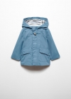 Mango Parka bolsillos capucha - Gris claro/pastel