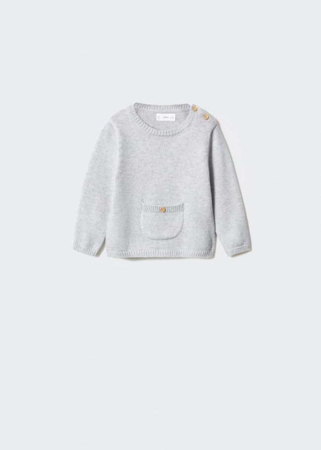 Mango Jersey punto algodón - Gris claro vigoré