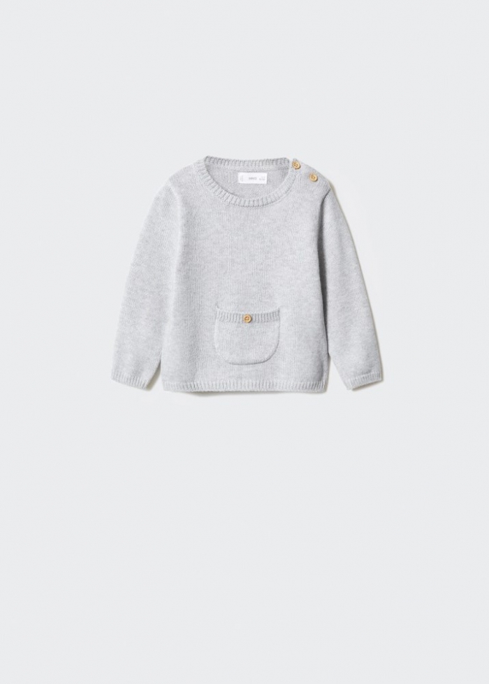 Mango Jersey punto algodón - Gris claro vigoré
