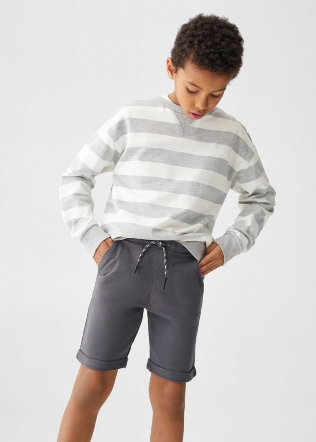 Mango Bermudas algodón - Gris antracita