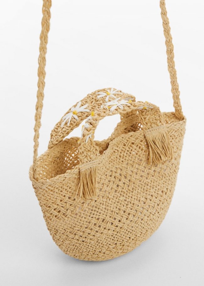 Mango Bolso paja - Arena