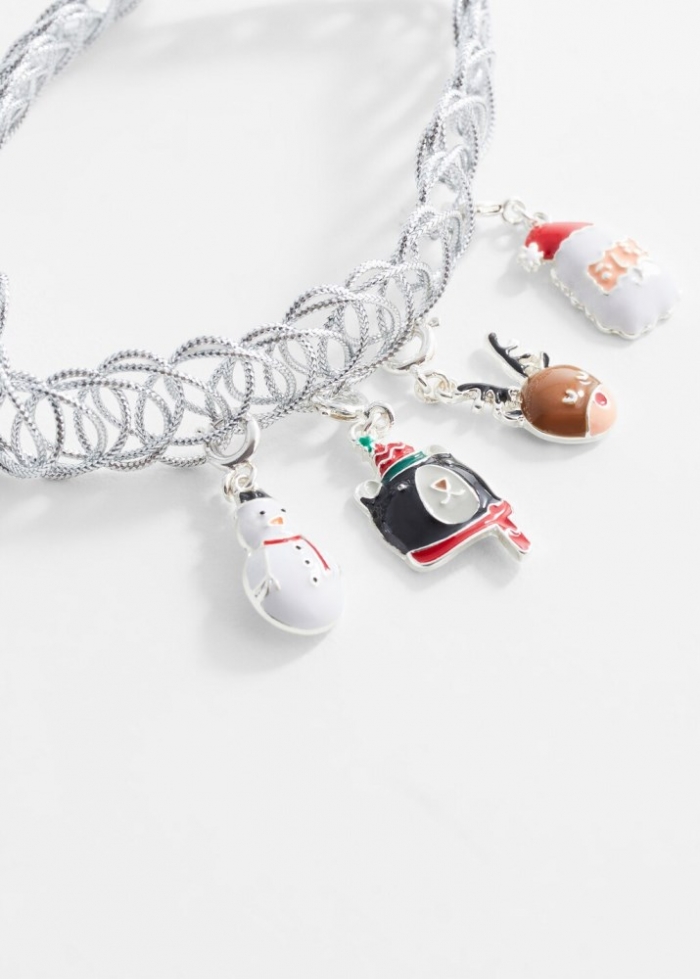 Mango Choker abalorios - Plata