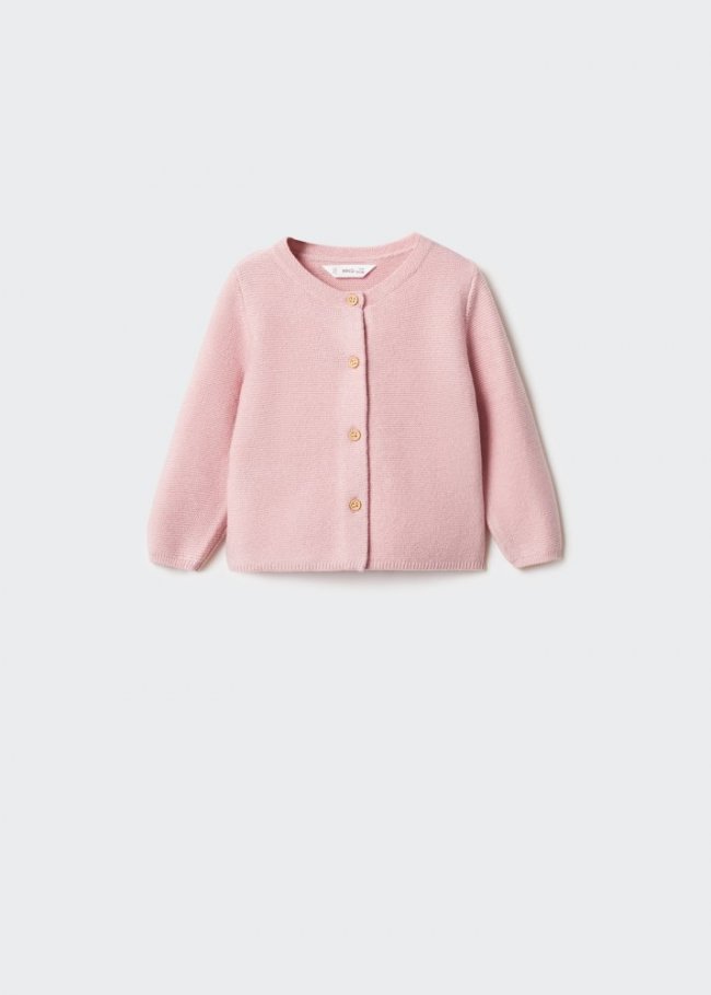 Mango Cárdigan punto botones - Rosa pastel