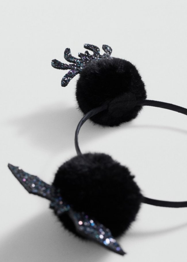 Mango Diadema murciélago purpurina - Negro