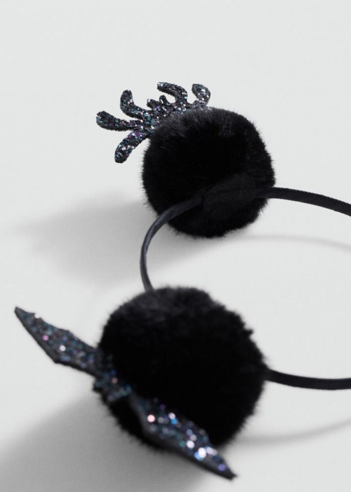 Mango Diadema murciélago purpurina - Negro