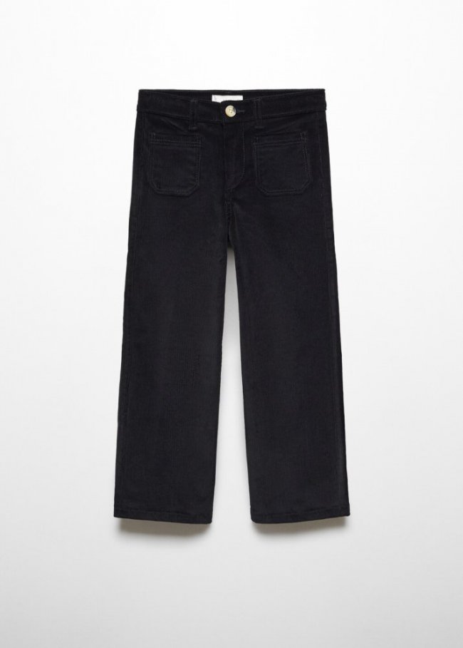Mango Pantalón pana culotte - Negro