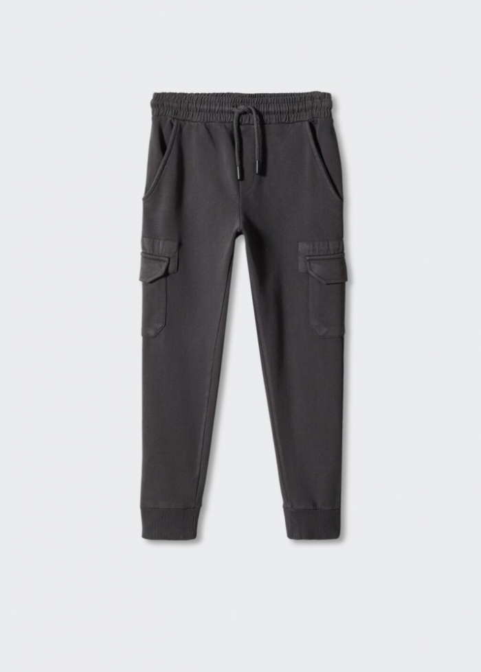 Mango Pantalón jogger cargo - Gris antracita