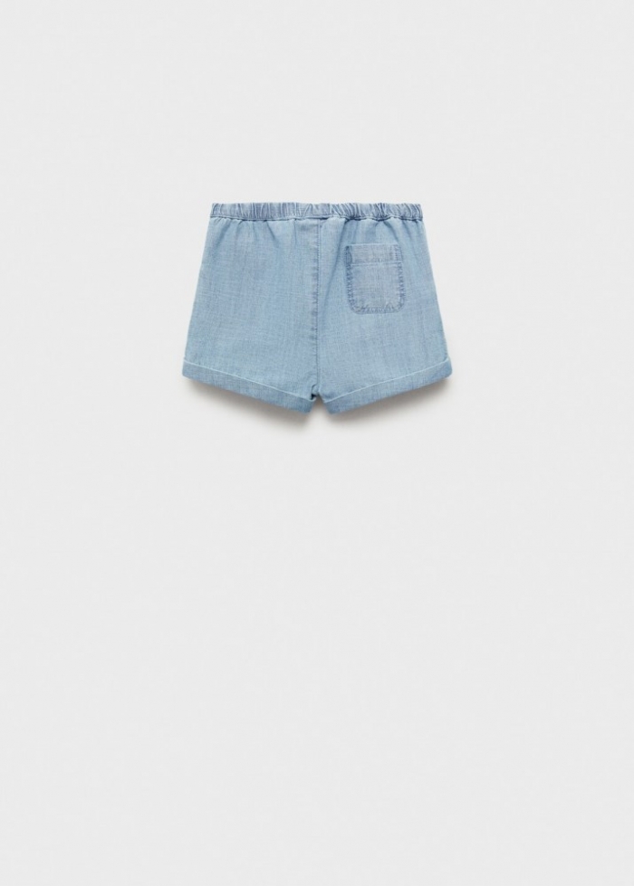 Mango Shorts algodón - Azul claro