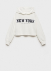 Mango Sudadera mensaje bordado - Blanco roto