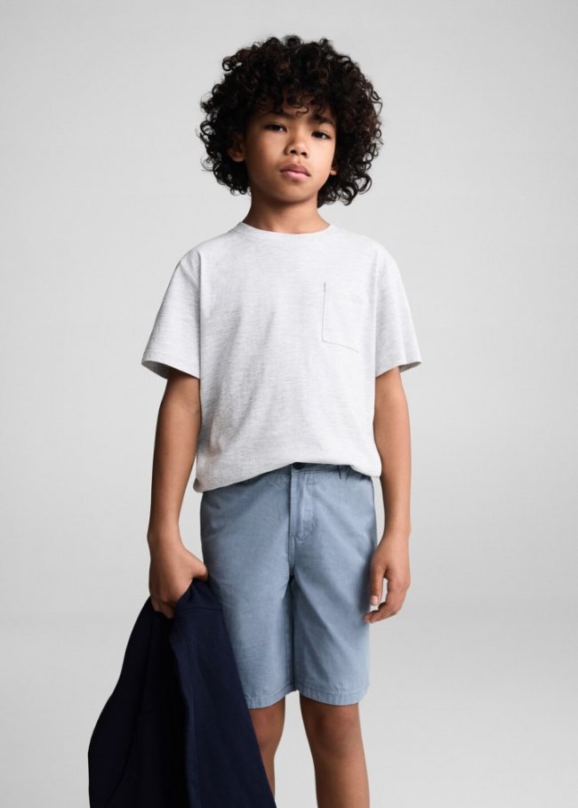 Mango Bermudas slim fit chino algodón - Azul
