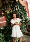 Mango Vestido calados bordados - Blanco