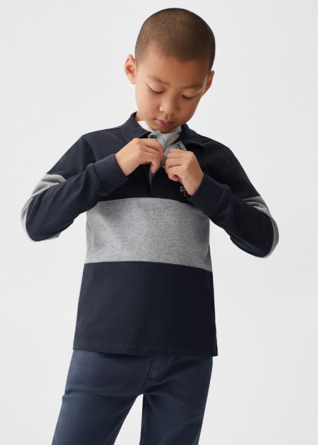 Mango Jersey estilo polo - Azul marino oscuro
