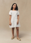Mango Vestido bordado flores - Blanco
