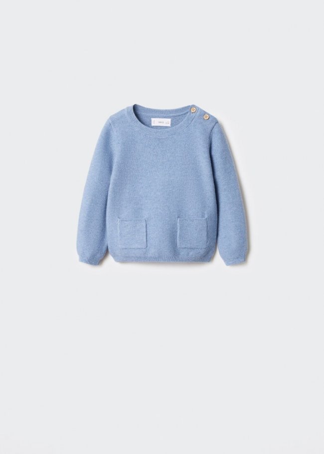 Mango Jersey punto bolsillos - Azul